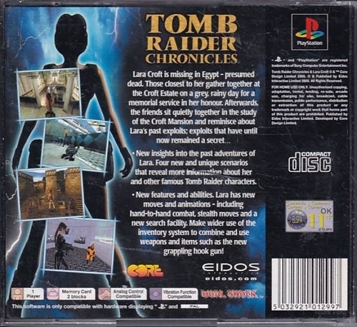 Tomb Raider Chronicles - PS1 (B Grade) (Genbrug)